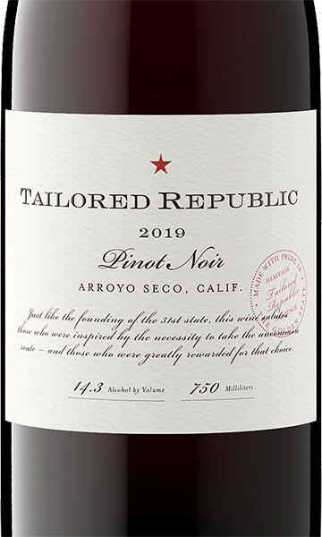 Tailored Republic 2019 Pinot Noir Arroyo Seco, California