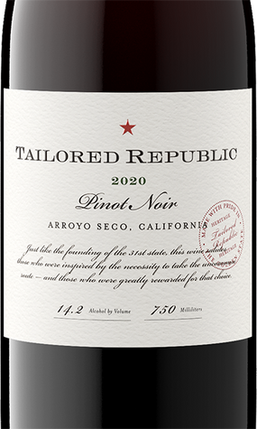 Tailored Republic 2020 Pinot Noir Arroyo Seco, California