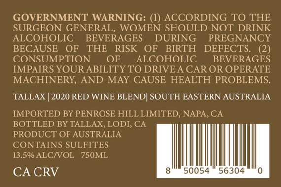 Tallax 2020 Shiraz – Cabernet Sauvignon South Eastern Australia