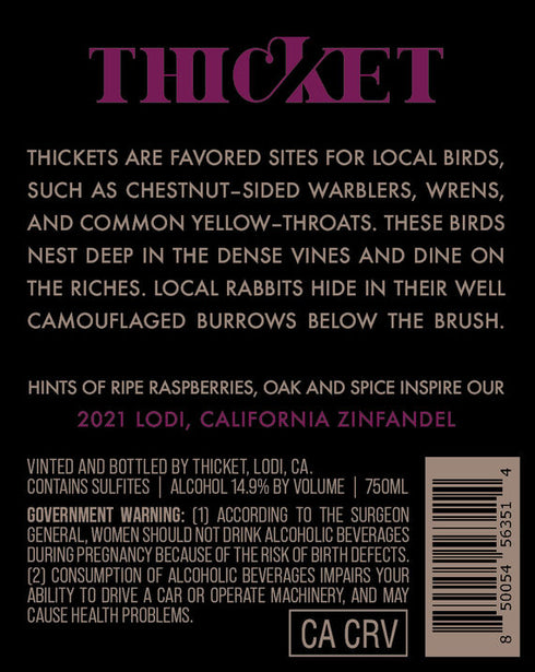 Thicket 2021 Zinfandel Lodi, California
