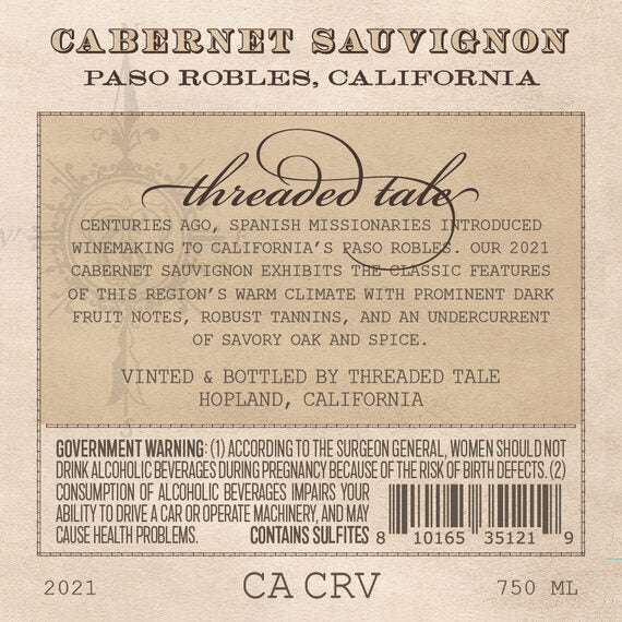 Threaded Tale 2021 Cabernet Sauvignon Paso Robles, California