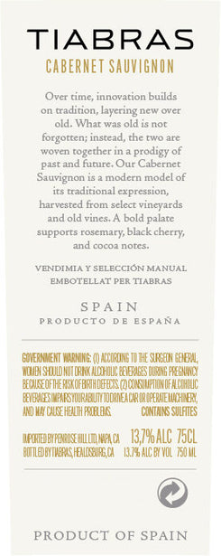 Tiabras 2020 Cabernet Sauvignon, Spain