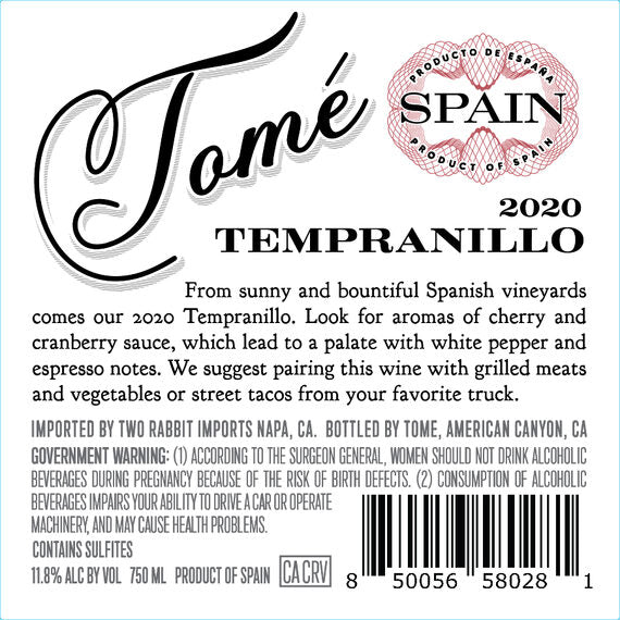 Tomé 2020 Tempranillo, Spain