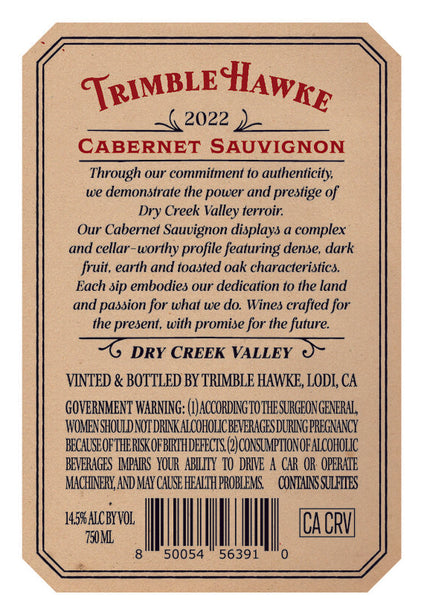 Trimble Hawke 2022 Cabernet Sauvignon Dry Creek Valley, California