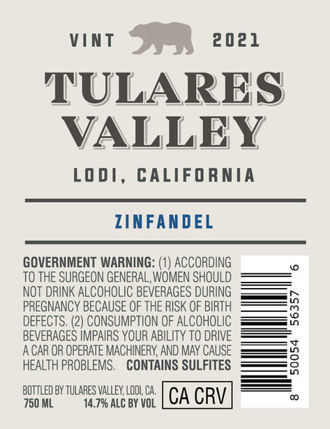 Tulares Valley 2021 Zinfandel Lodi, California