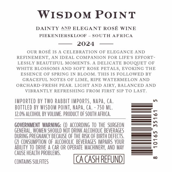 Wisdom Point 2024 Rosé Piekenierskloof, South Africa