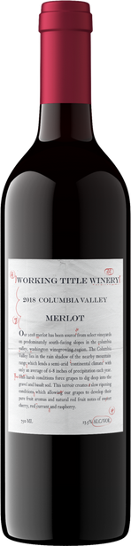 Working Title Winery 2018 Merlot Columbia Valley, Washington