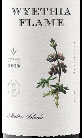 Wyethia Flame 2018 Malbec Blend Lodi, California