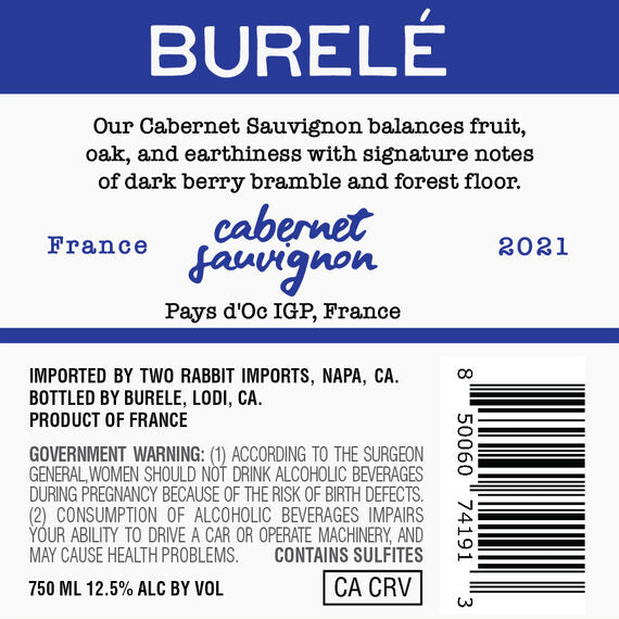 Burelé 2021 Cabernet Sauvignon Pays d'Oc IGP, France