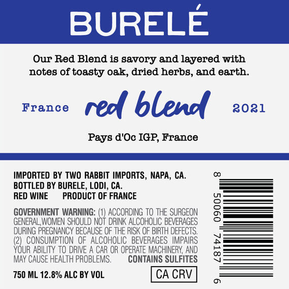 Burelé 2021 Red Blend Pays d'Oc IGP, France