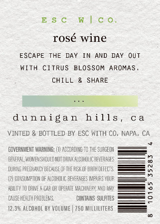 esc w/ co rose back label